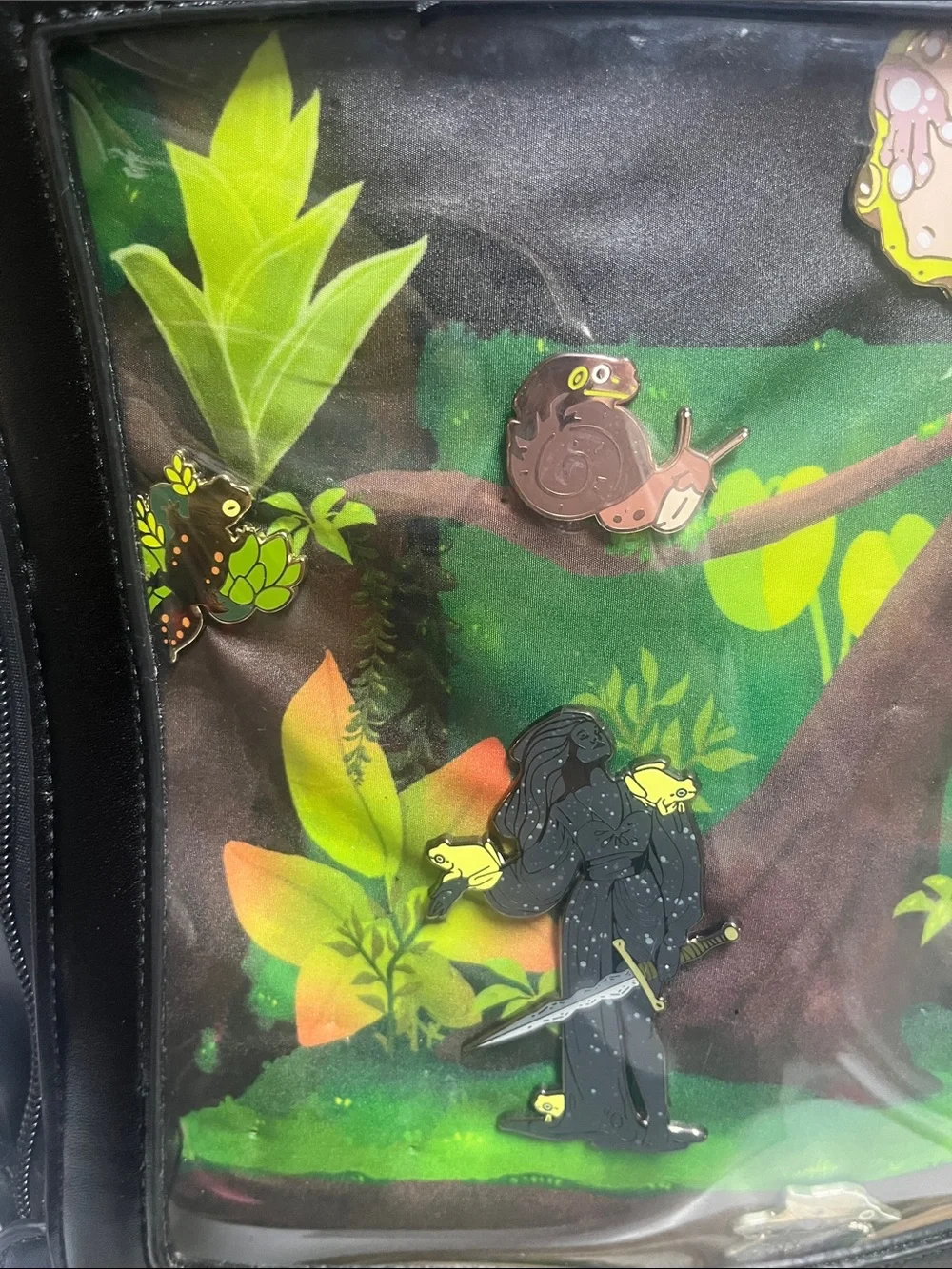 Vinyl leather Tree Frog Pin Backpack new condition